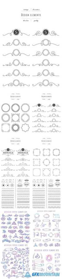 Hipster Vintage Retro Labels and Logo Hand Draw Elements