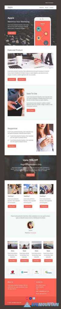APPIE- PSD RESPONSIVE EMAIL TEMPLATE 423035