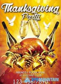 Thanksgiving Party Night – Flyer PSD Template + Facebook Cover