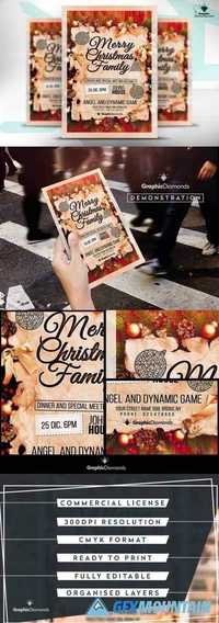 Merry Christmas Family Flyer PSD 425556