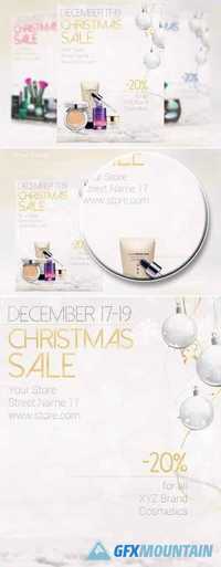 White Christmas Sale Flyer Template 433739