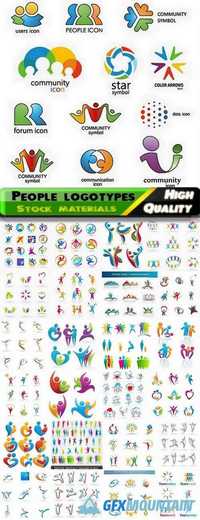 Creative humans and peoples logotypes and emblems for business company in vector from stock