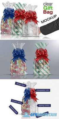 Clear Cello Gift Bag Mockup 453317