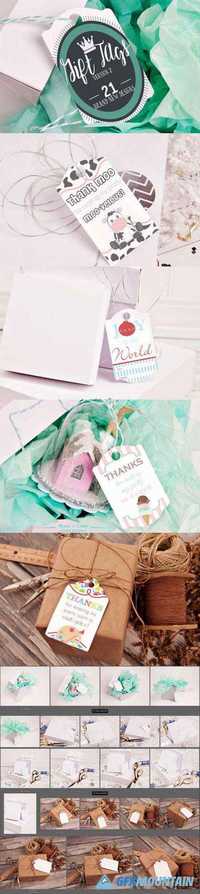 21 Gift Tags TWO FLAT Mockups 457477