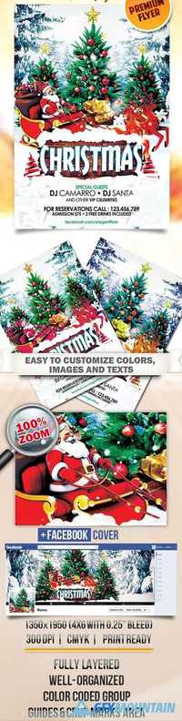 Christmas Holidays – Flyer PSD Template + Facebook Cover