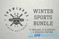 Set of vintage winter sports emblems 463280