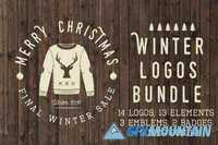 Set of vintage winter logos 462140