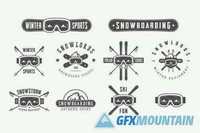 Set of vintage winter sports emblems 463280