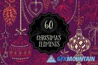 60 Christmas doodle elements 386403