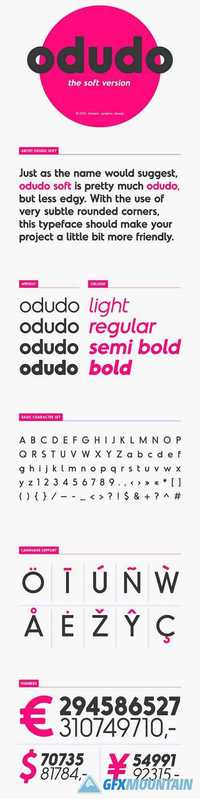 Odudo Soft Font  - Typeface 466695 - 8 FONTS