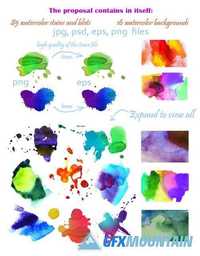 Watercolor spots & backdrops BUNDLE 467554