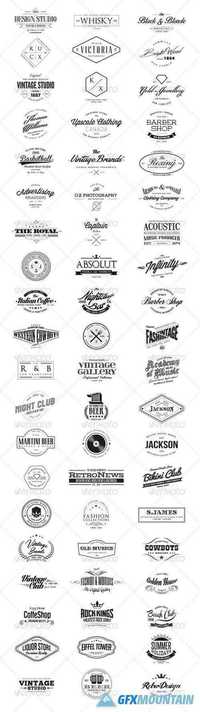 60 Vintage Badges Labels Logos Bundle 7450824
