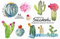 Pretty Succulents- Watercolor 468795