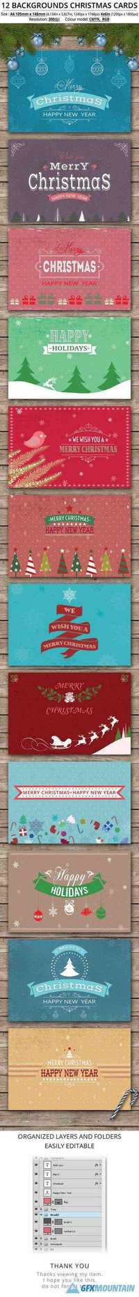  12 Backgrounds Christmas Cards 388701