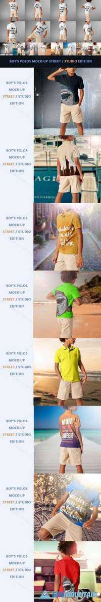 Boy's Polos Mock-up Street / studio 476697