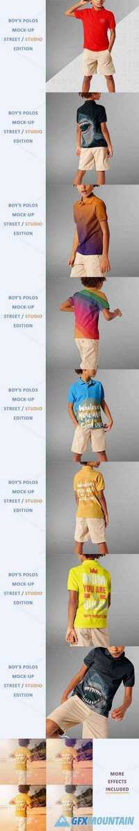Boy's Polos Mock-up Street / studio 476697
