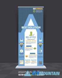 Business flyer brochure banner roll up vector