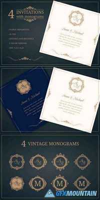 Wedding invitations with monograms 478559