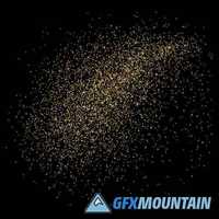 Golden explosion of confetti gold glitter