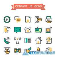 Thin line icon collection