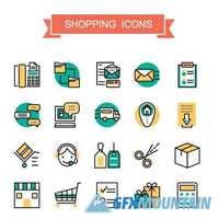Thin line icon collection