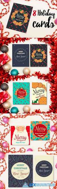 8 holiday cards with 3 patterns 428065