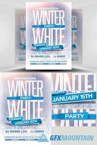 Winter White Party Flyer Template