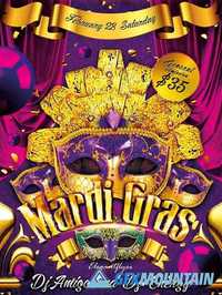 Mardi Gras Flyer PSD Template + Facebook Cover