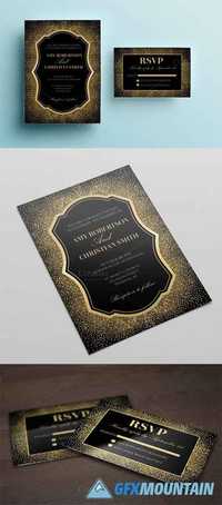 Gold Glitter Wedding Invitation 482127