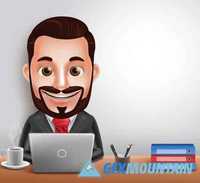 Profession businessman characters 3D