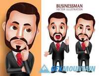 Profession businessman characters 3D