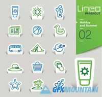 Outline icons paper sticker