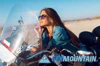 Woman on motorbike
