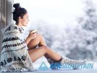 Winter woman drink