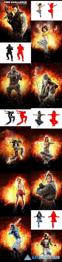 GraphicRiver - Fire Challenge Photoshop Action 14346072