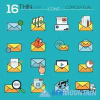 Thin line flat design of icons2