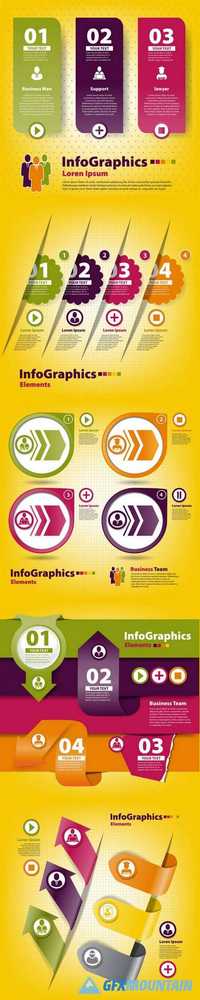 Set of stickers for infographics with business