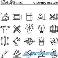 Outline web icons collection