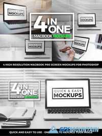 Macbook Pro Mockup Office 4 in one 494358