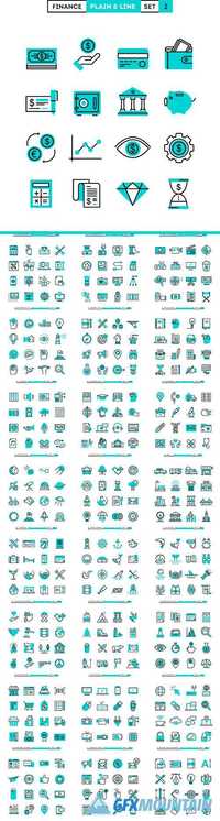 Thin line flat design of icons3