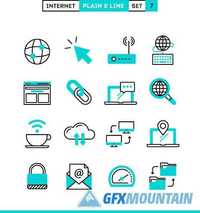 Thin line flat design of icons3