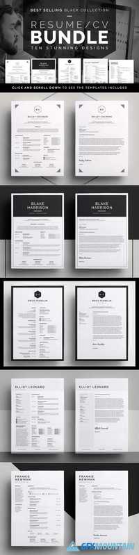 Resume/CV Bundle - Black Collection 492619