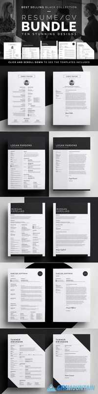 Resume/CV Bundle - Black Collection 492619