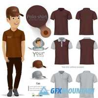 Uniforms, shirts, corporate identity mock up template
