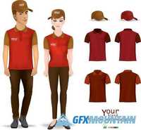Uniforms, shirts, corporate identity mock up template