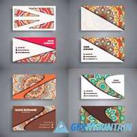 Business cards vintage decorative ornamental floral