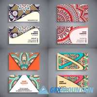 Business cards vintage decorative ornamental floral