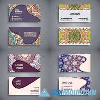 Business cards vintage decorative ornamental floral