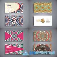 Business cards vintage decorative ornamental floral