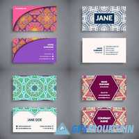 Business cards vintage decorative ornamental floral